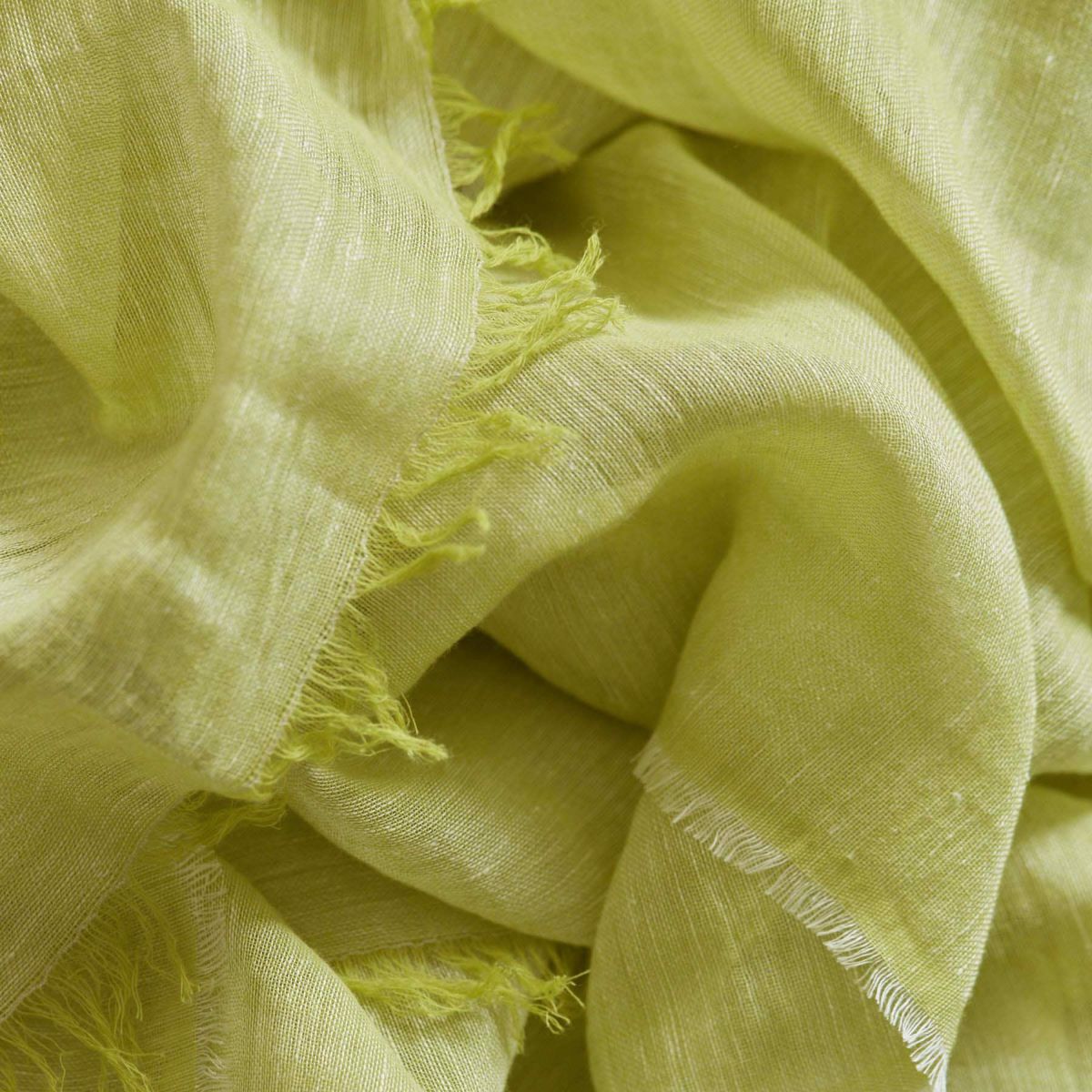 大判リネンコットンストール＜グリーン＞ イタリア製