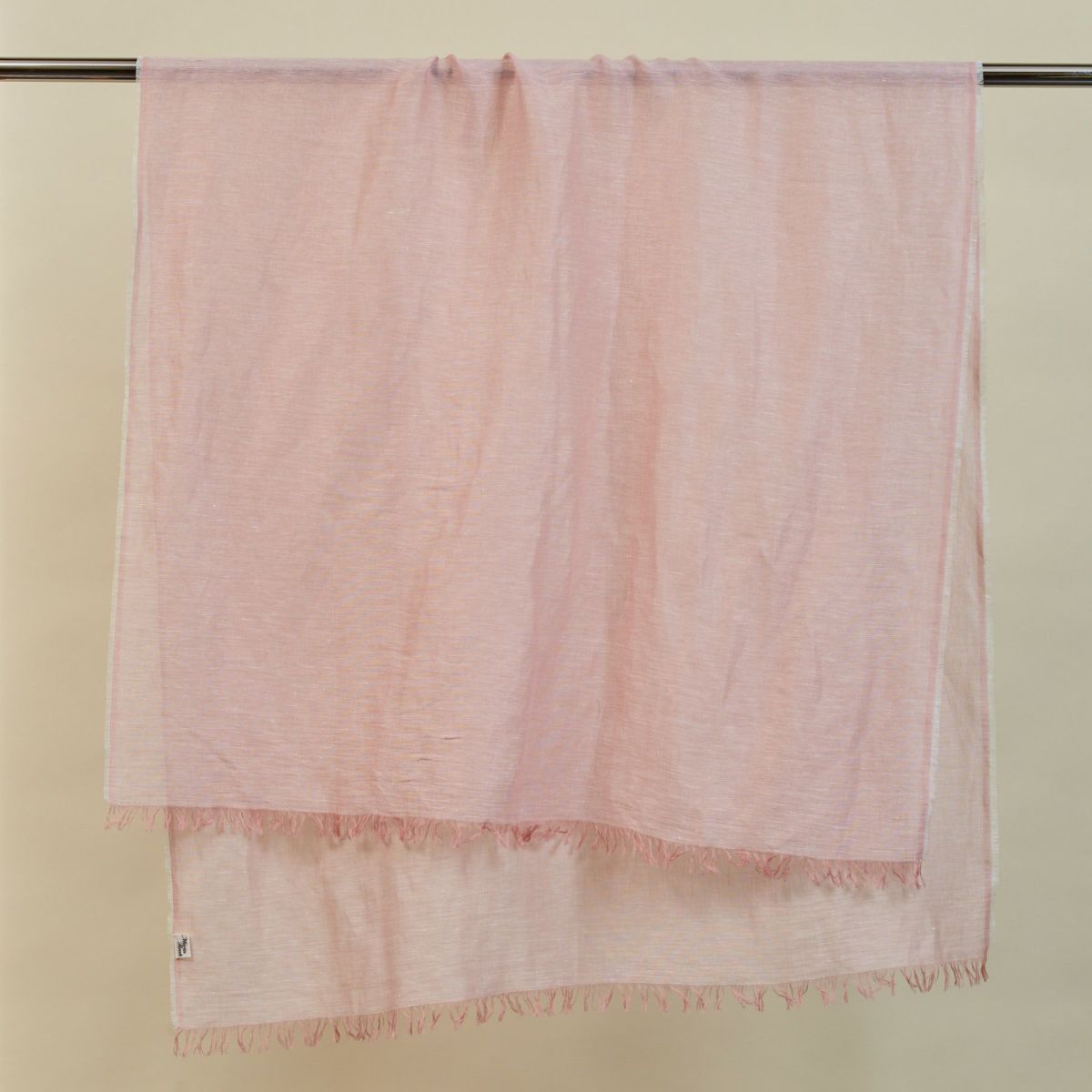 大判リネンコットンストール＜ピンク＞
