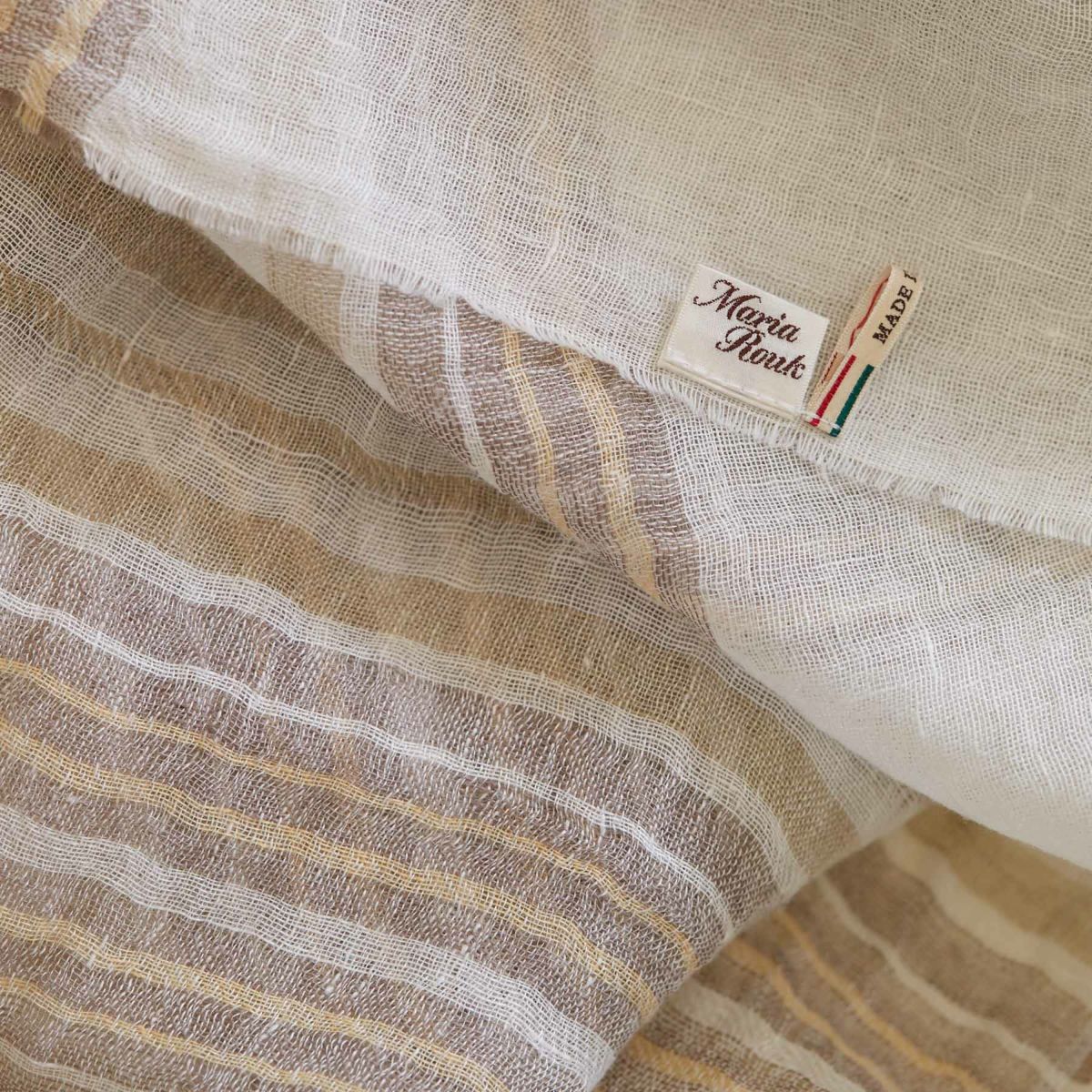 大判リネンボーダーストール