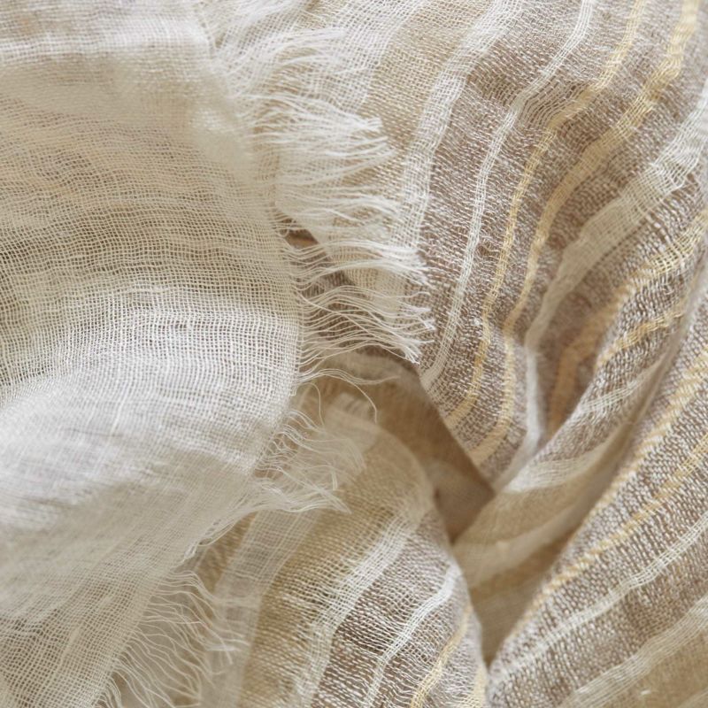 大判リネンボーダーストール