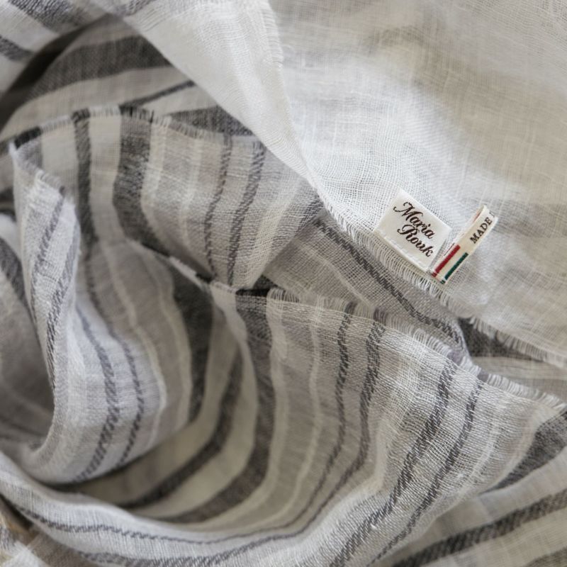 大判リネンボーダーストール