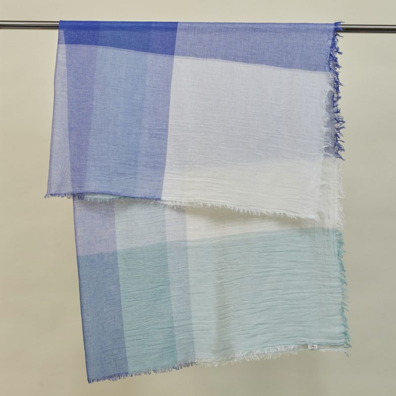 コットンスクエアチェックストール