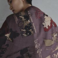  ロートレックカシミヤブレンドストール 日本製＜ボルドー＞