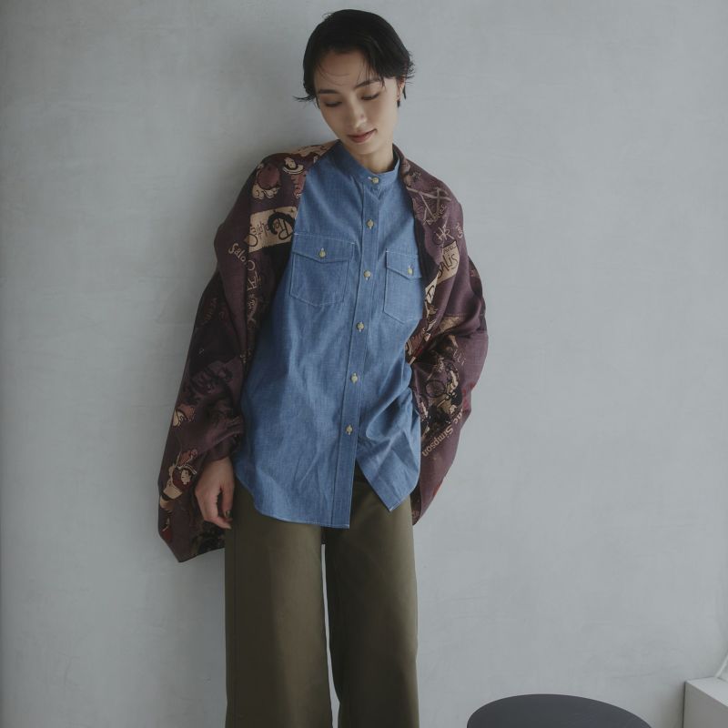  ロートレックカシミヤブレンドストール 日本製＜ボルドー＞