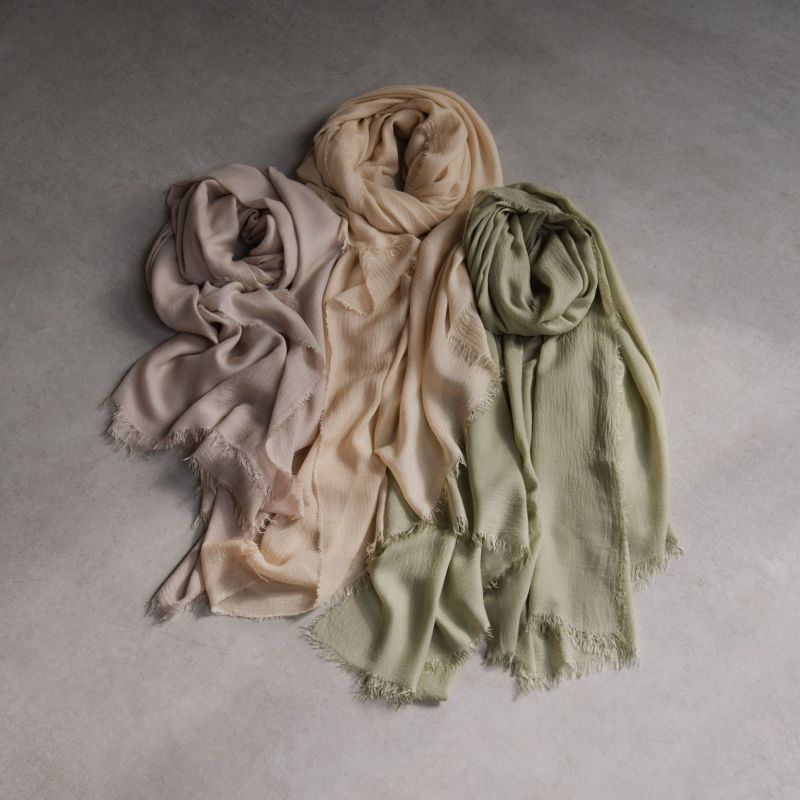 大判モダールカシミヤストール＜アイボリー＞　イタリア製