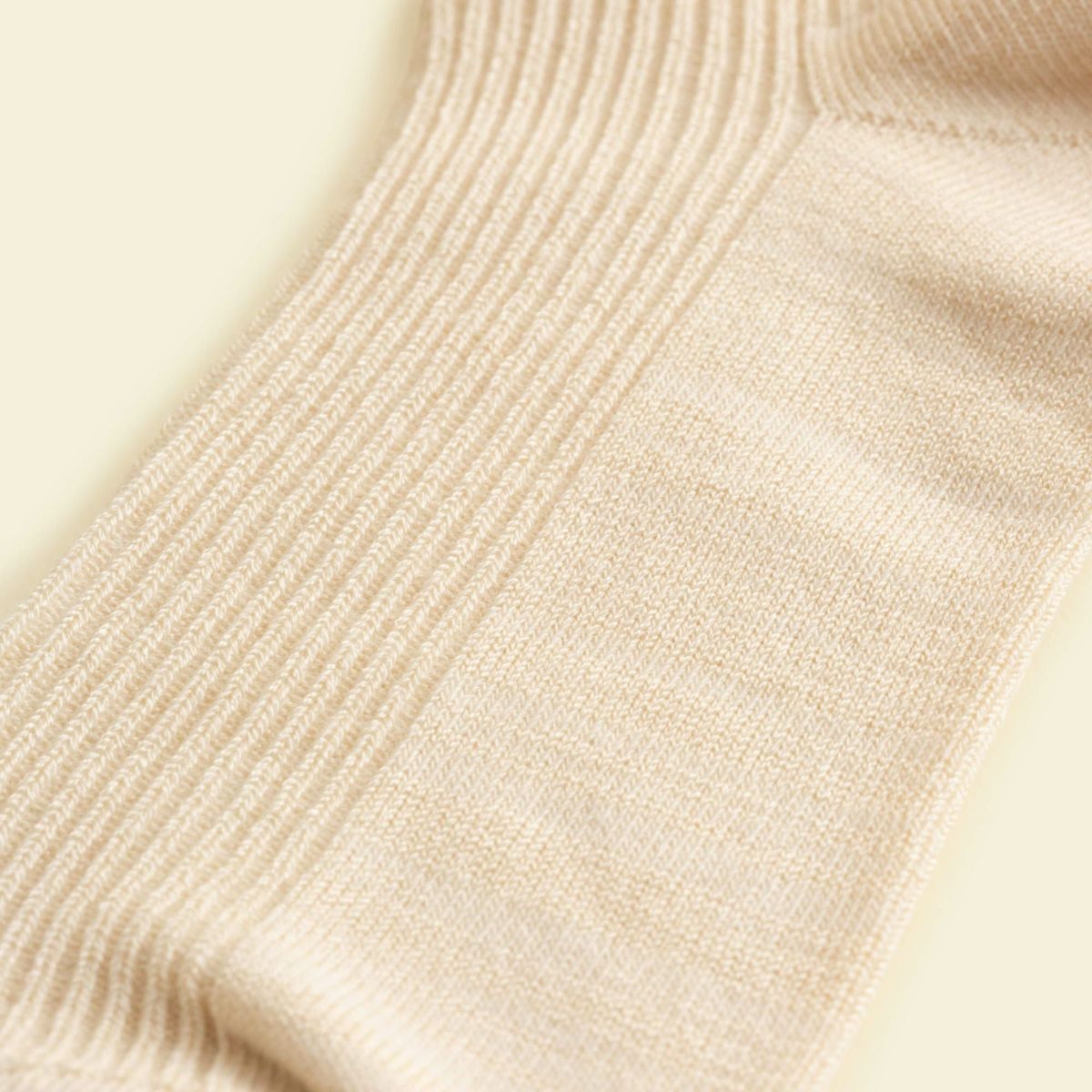 コットンシルクリブソックス＜アイボリー＞