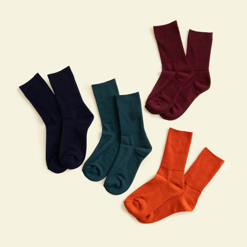 オーガニックコットンふわふわパイルソックス　日本製