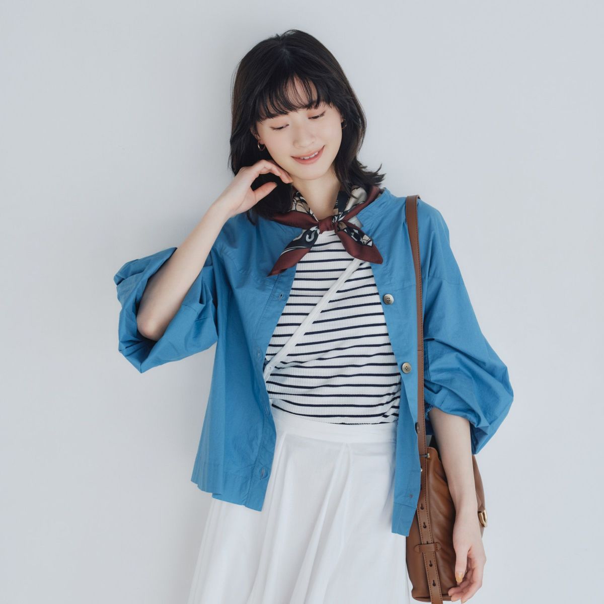 アメコミスカーフ＜ブラウン＞　シルク100%　日本製