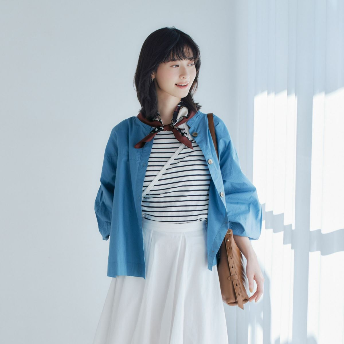 アメコミスカーフ＜ブラウン＞　シルク100%　日本製