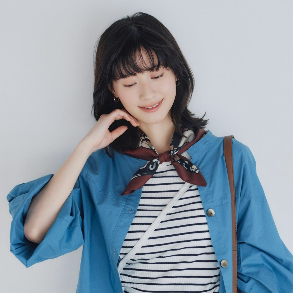 アメコミスカーフ＜ブラウン＞　シルク100%　日本製