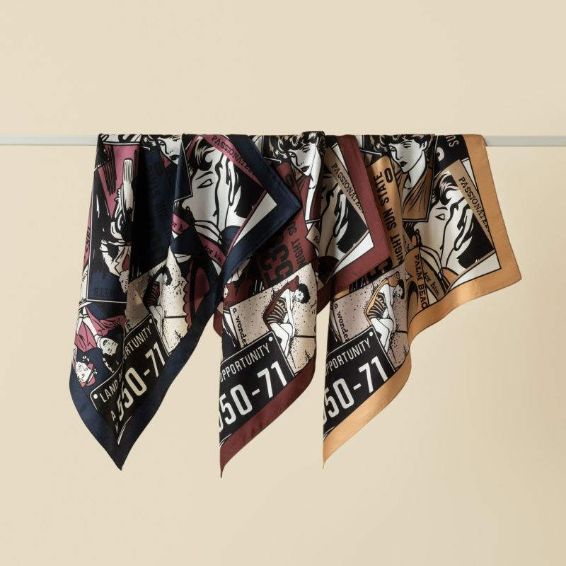 アメコミスカーフ シルク100%　日本製