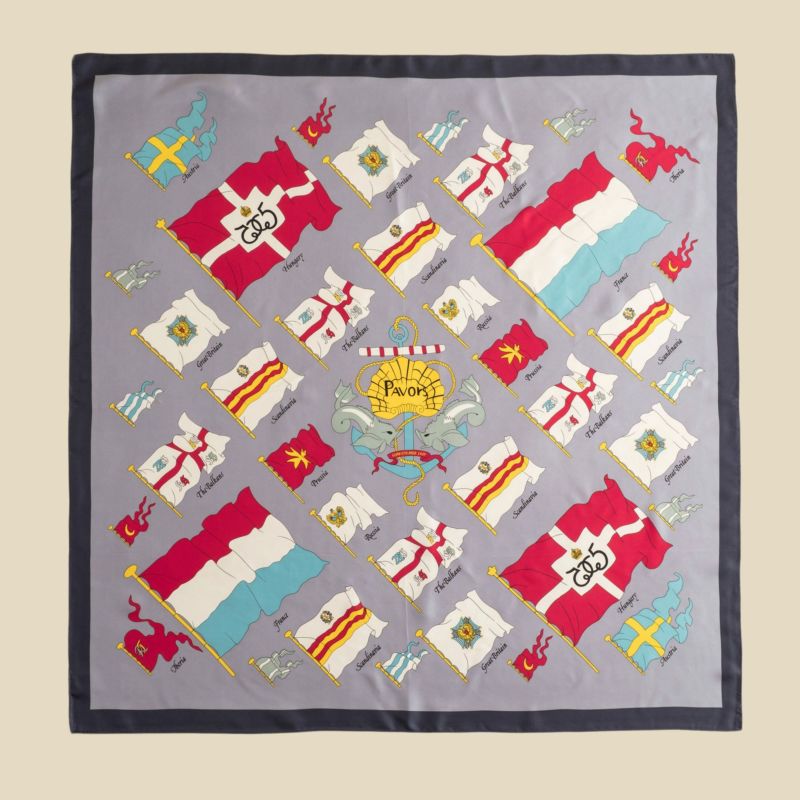 1956年オリンピック　選手着用柄スカーフ 1956年オリンピック 選手着用柄スカーフ マリンボーダー(FEX-062