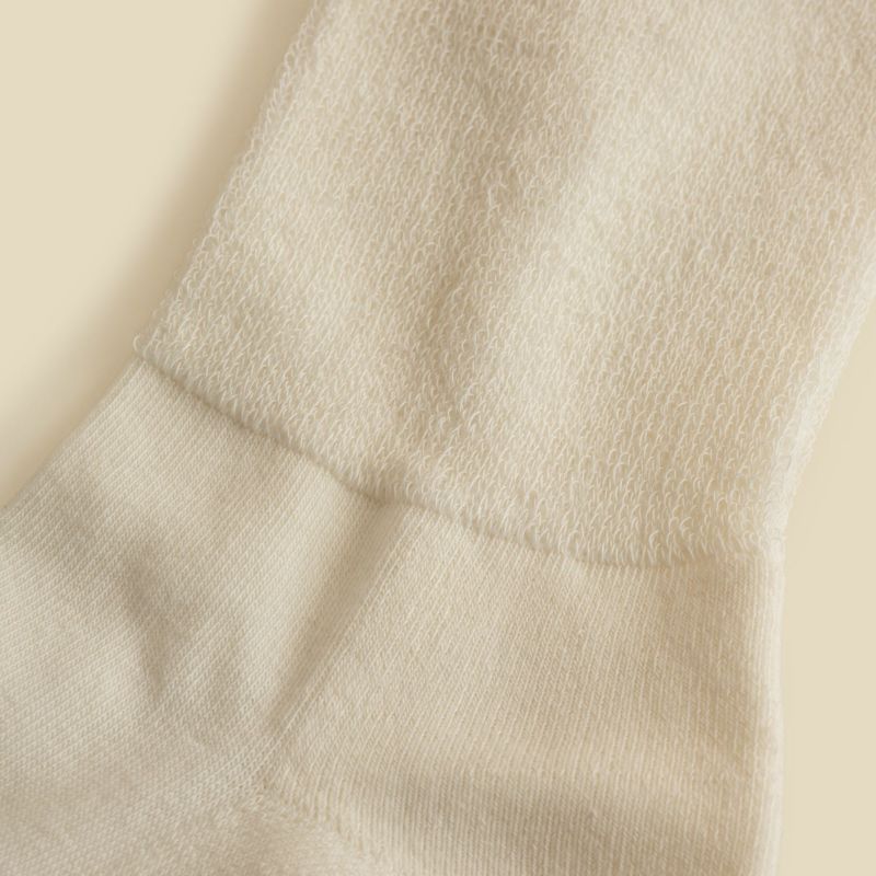 オーガニックコットンふわふわパイルソックス＜オフホワイト＞　日本製