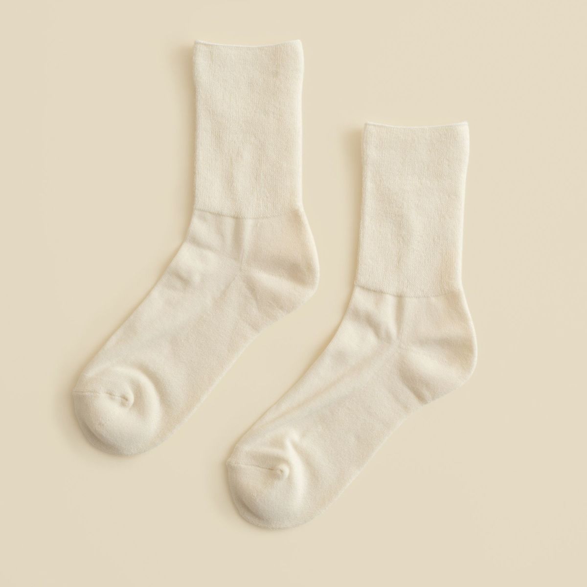 オーガニックコットンふわふわパイルソックス＜オフホワイト＞　日本製