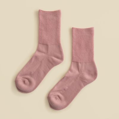 オーガニックコットンふわふわパイルソックス＜さくらピンク＞　日本製