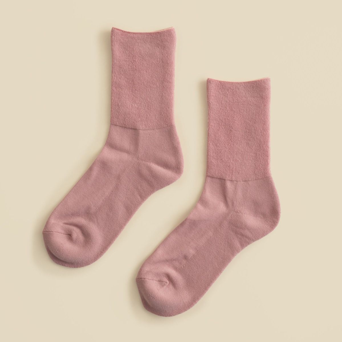 オーガニックコットンふわふわパイルソックス＜さくらピンク＞　日本製