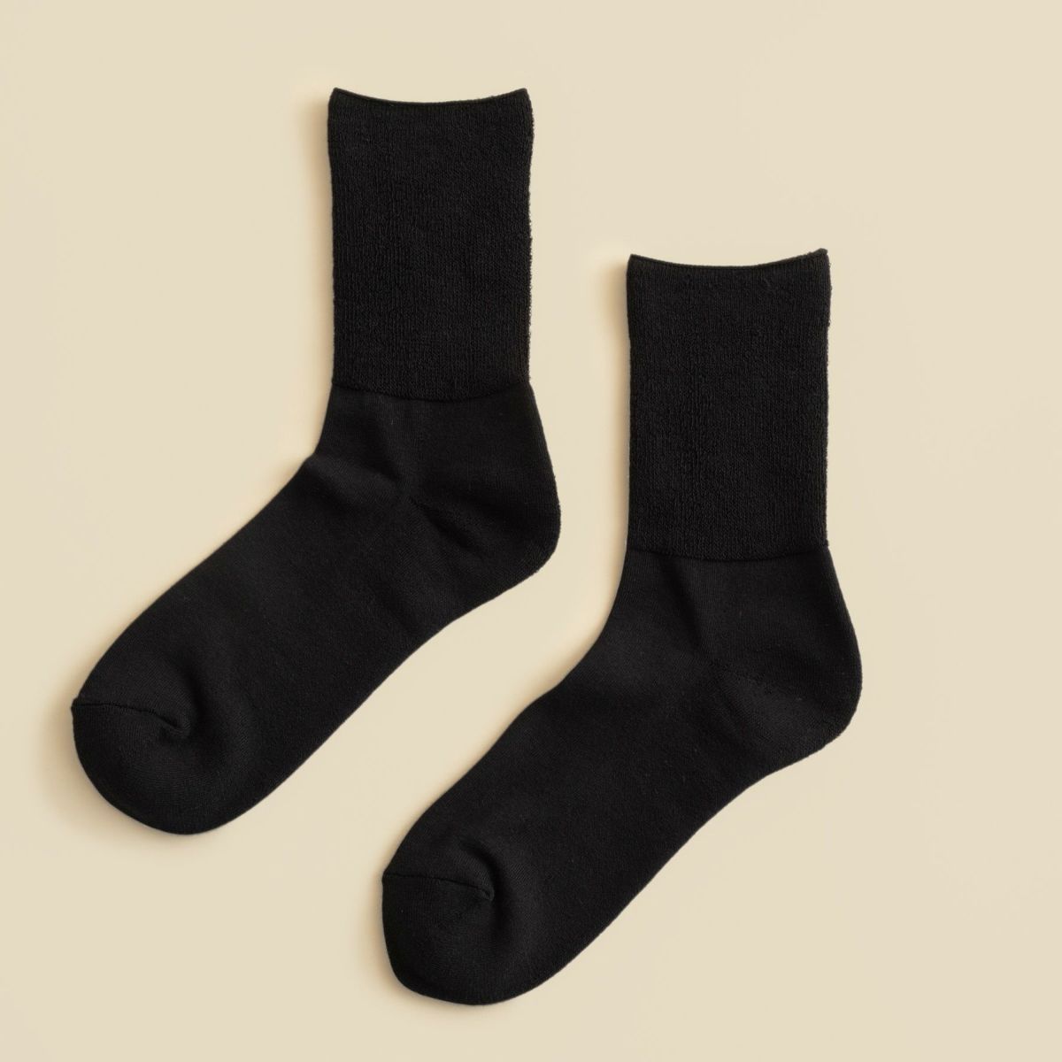 オーガニックコットンふわふわパイルソックス＜ブラック＞　日本製