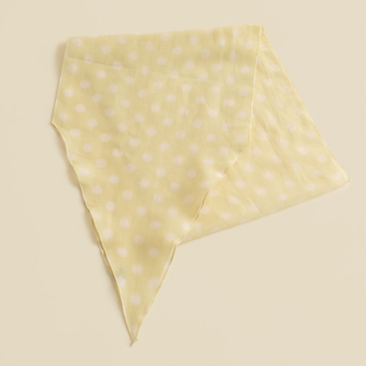  ドット剣先コットンリネンスカーフ＜イエロー＞