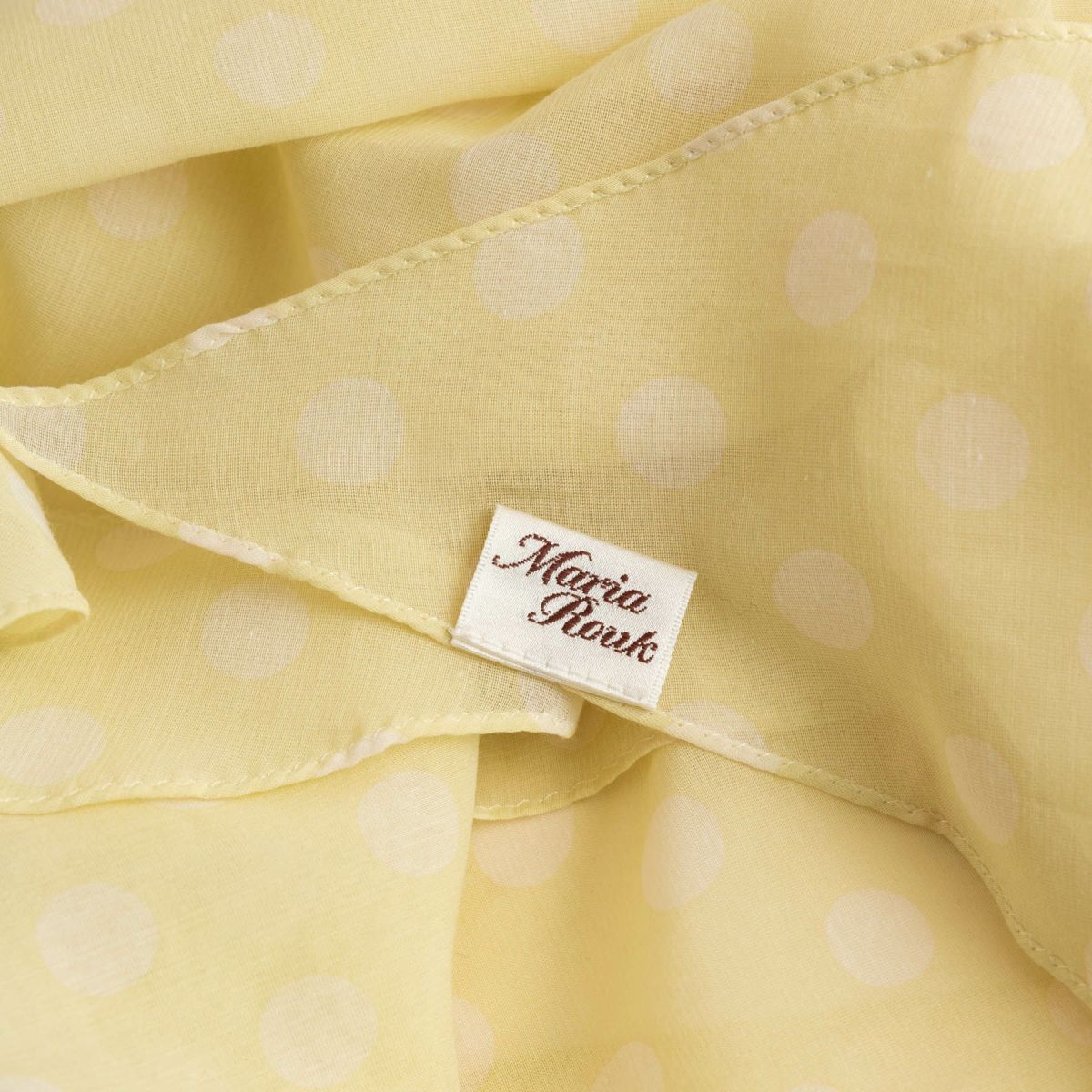  ドット剣先コットンリネンスカーフ＜イエロー＞