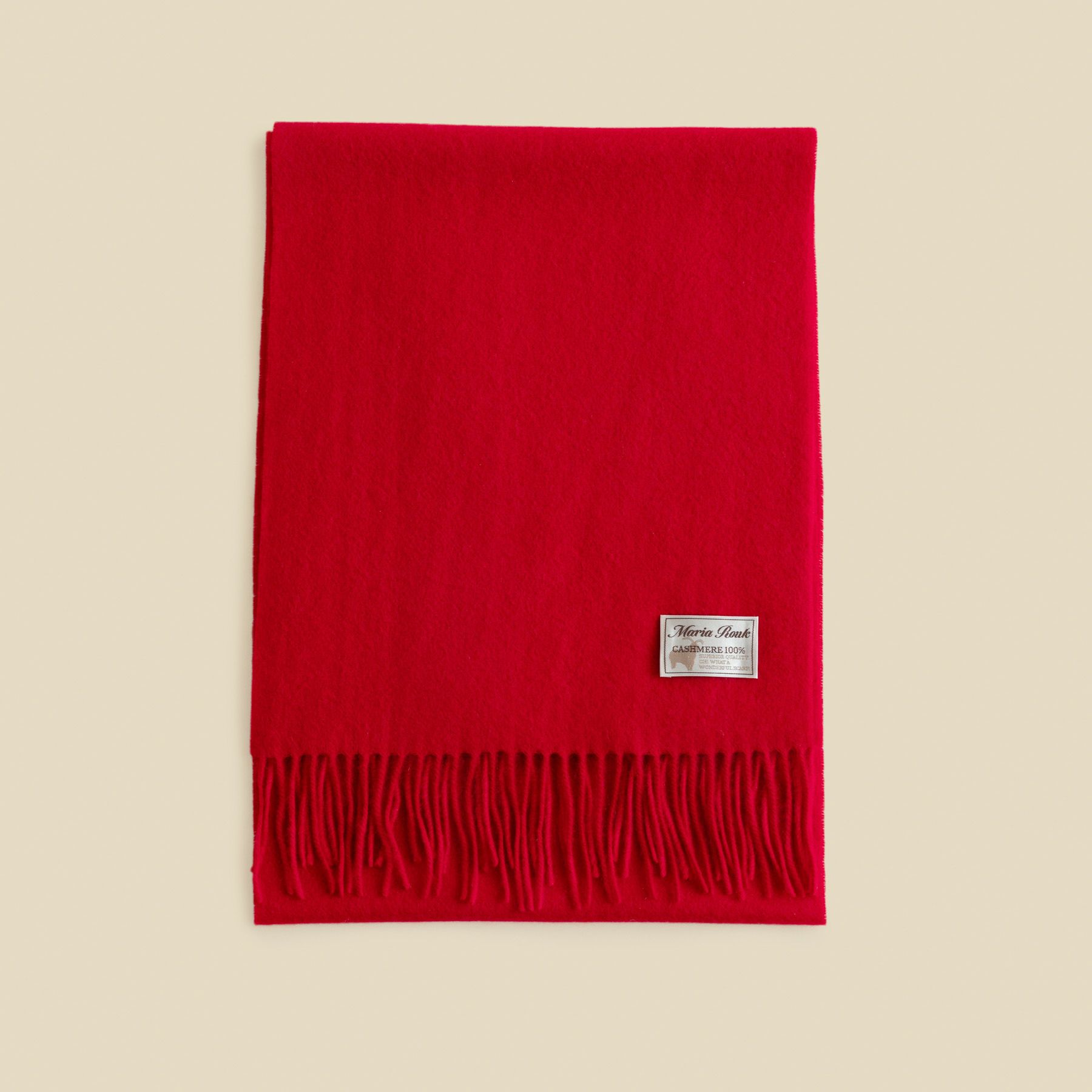 カシミヤ100%無地マフラー＜レッド＞ | Maria Rouk（マリアルーク） 