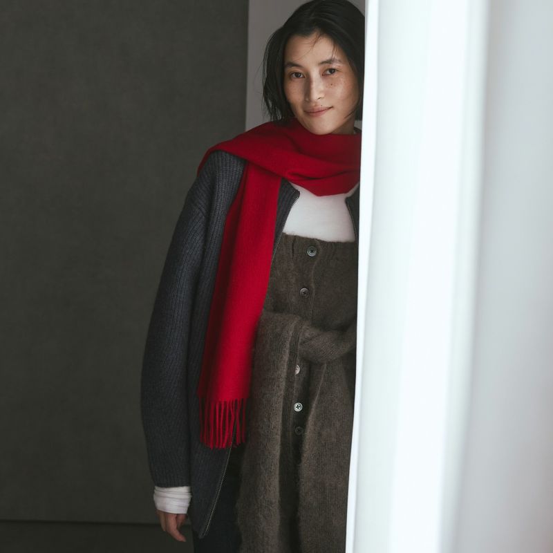 カシミヤ100%無地マフラー