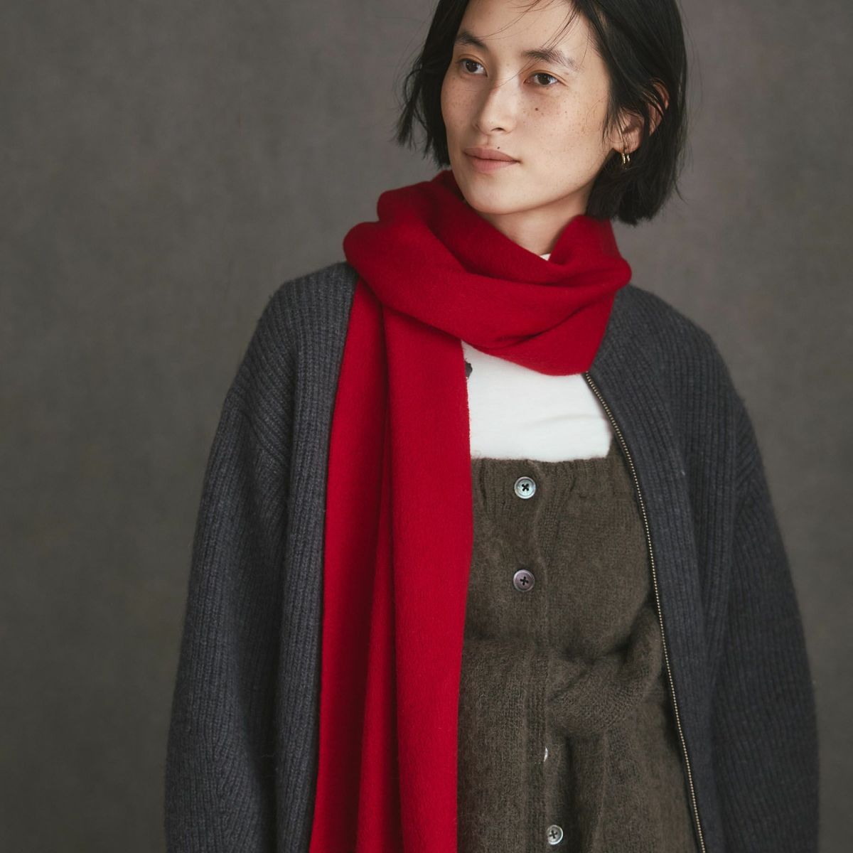 カシミヤ100%無地マフラー