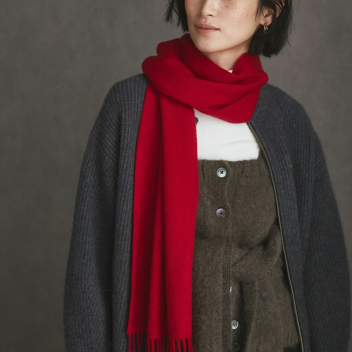 カシミヤ100%無地マフラー