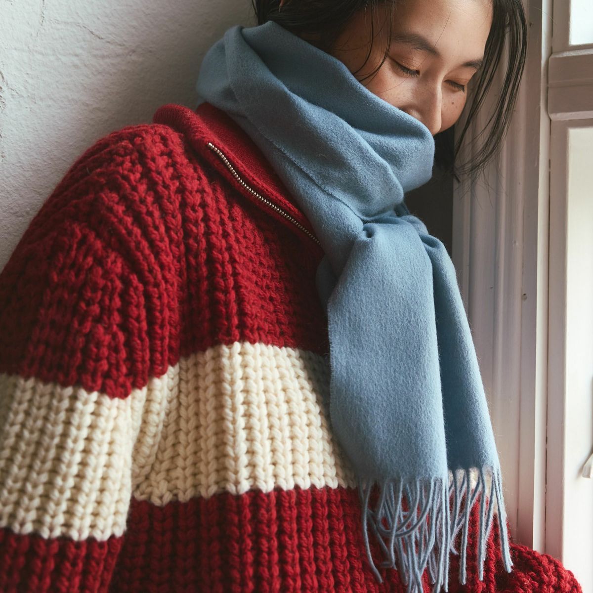 カシミヤ100%無地マフラー