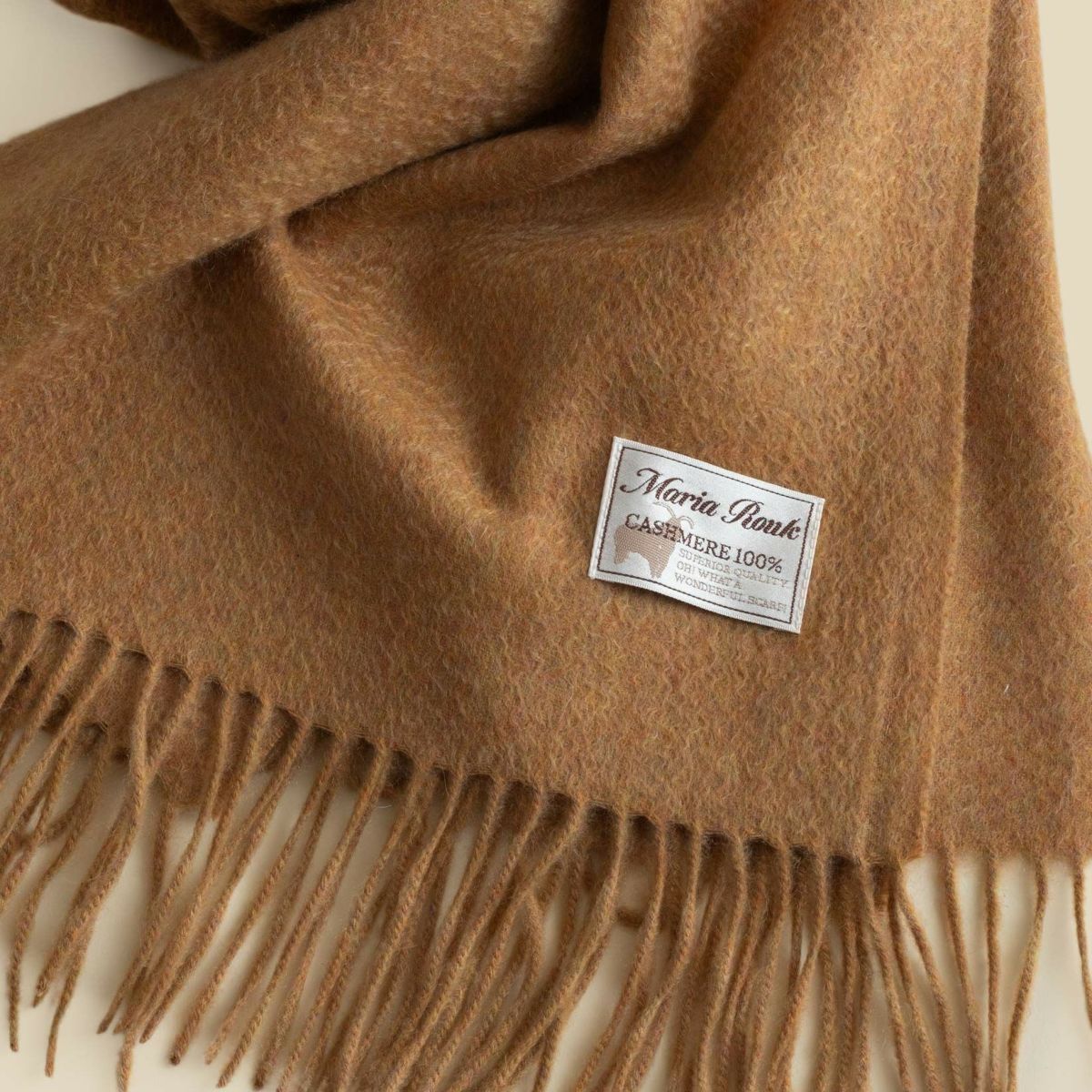 カシミヤ100%メランジストール＜カラシ＞