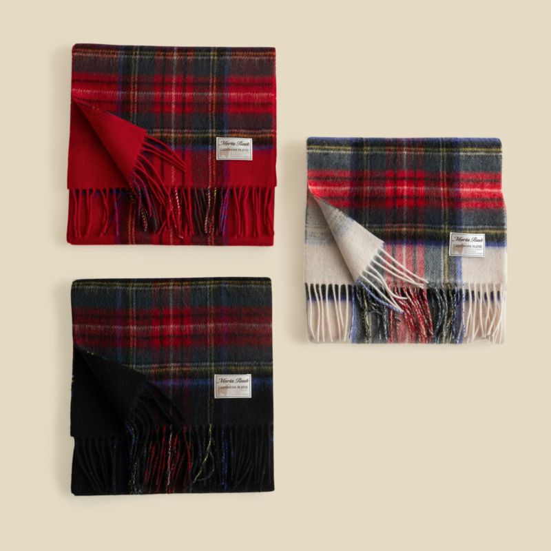 カシミヤブレンドチェックリバーシブルマフラー＜ブラック＞ | Maria