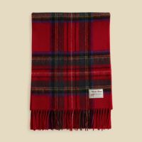 カシミヤブレンドチェックリバーシブルマフラー＜レッド＞