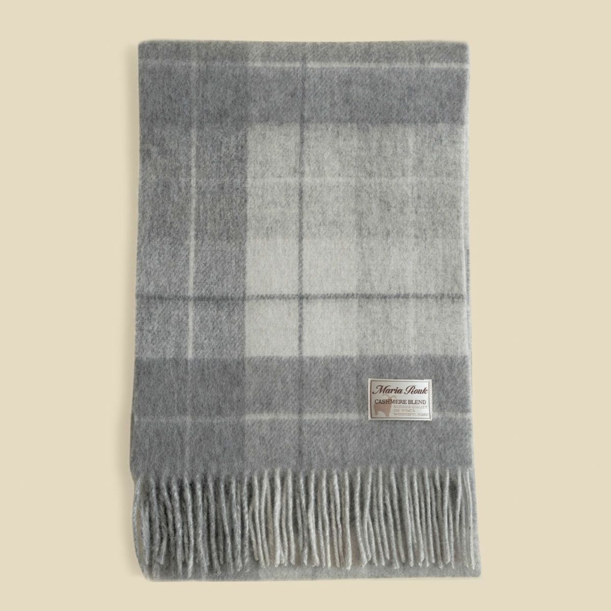 カシミヤブレンドチェックリバーシブルマフラー