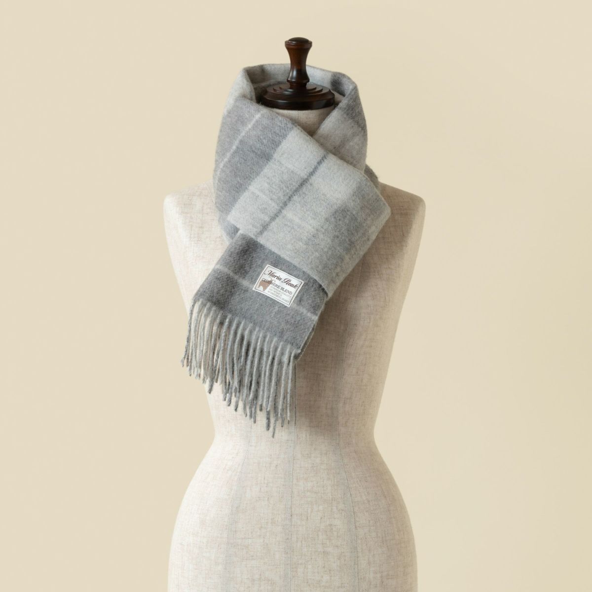 カシミヤブレンドチェックリバーシブルマフラー