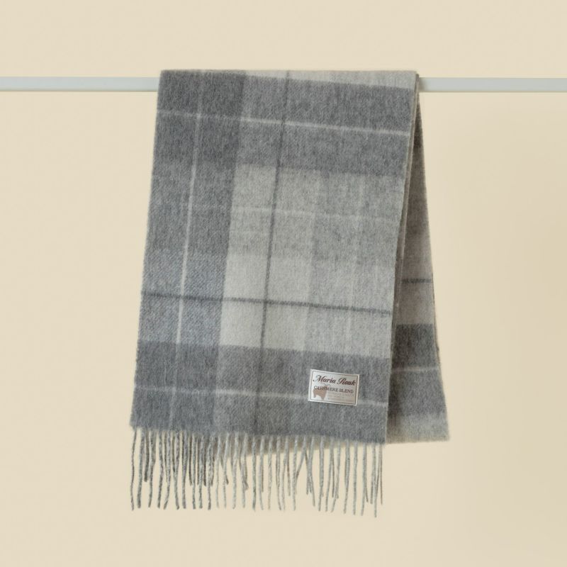 カシミヤブレンドチェックリバーシブルマフラー