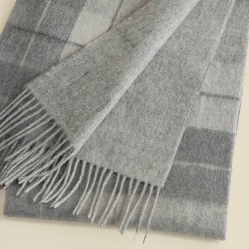 カシミヤブレンドチェックリバーシブルマフラー