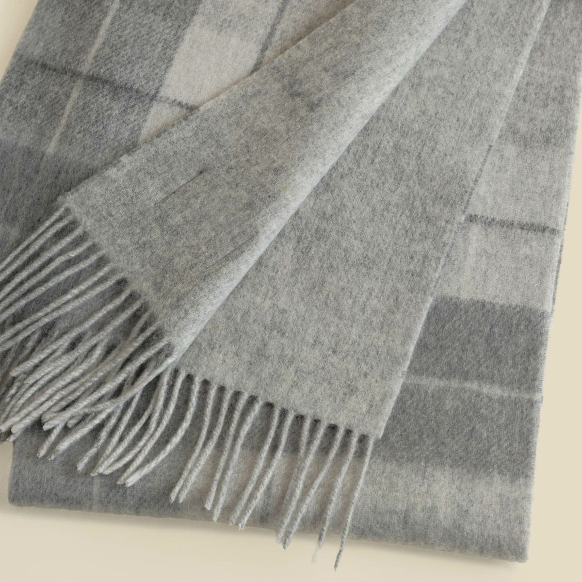 カシミヤブレンドチェックリバーシブルマフラー