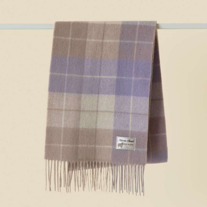 カシミヤブレンドチェックリバーシブルマフラー