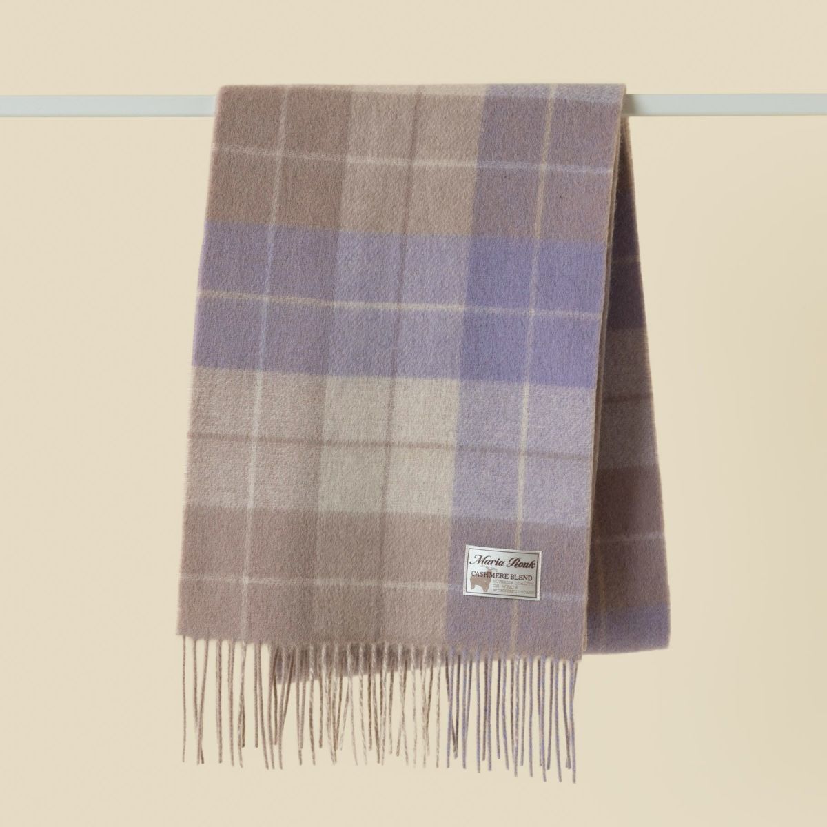 カシミヤブレンドチェックリバーシブルマフラー