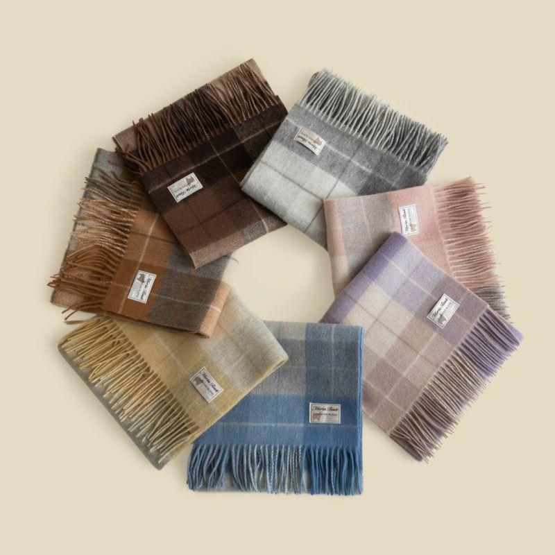 カシミヤブレンドチェックリバーシブルマフラー