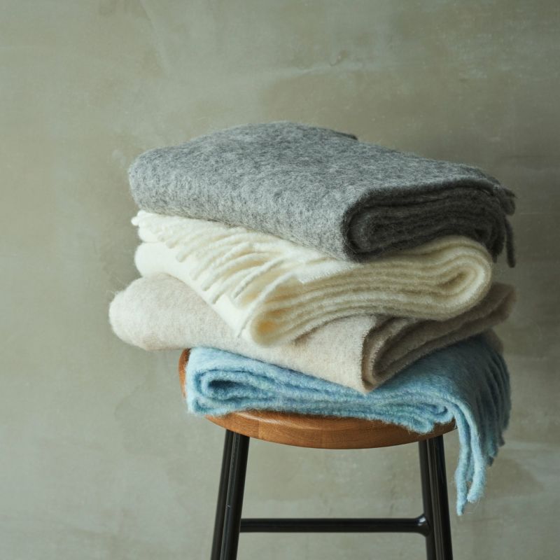 イタリア製アルパカ無地ボリュームマフラー＜サックス＞ | Maria Rouk