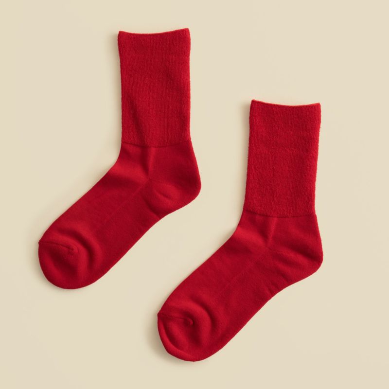  オーガニックコットンパイルソックス＜レッド＞日本製