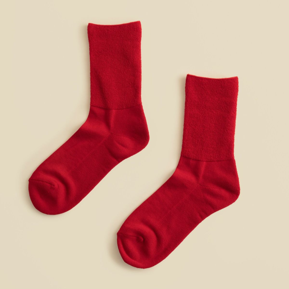  オーガニックコットンパイルソックス＜レッド＞日本製