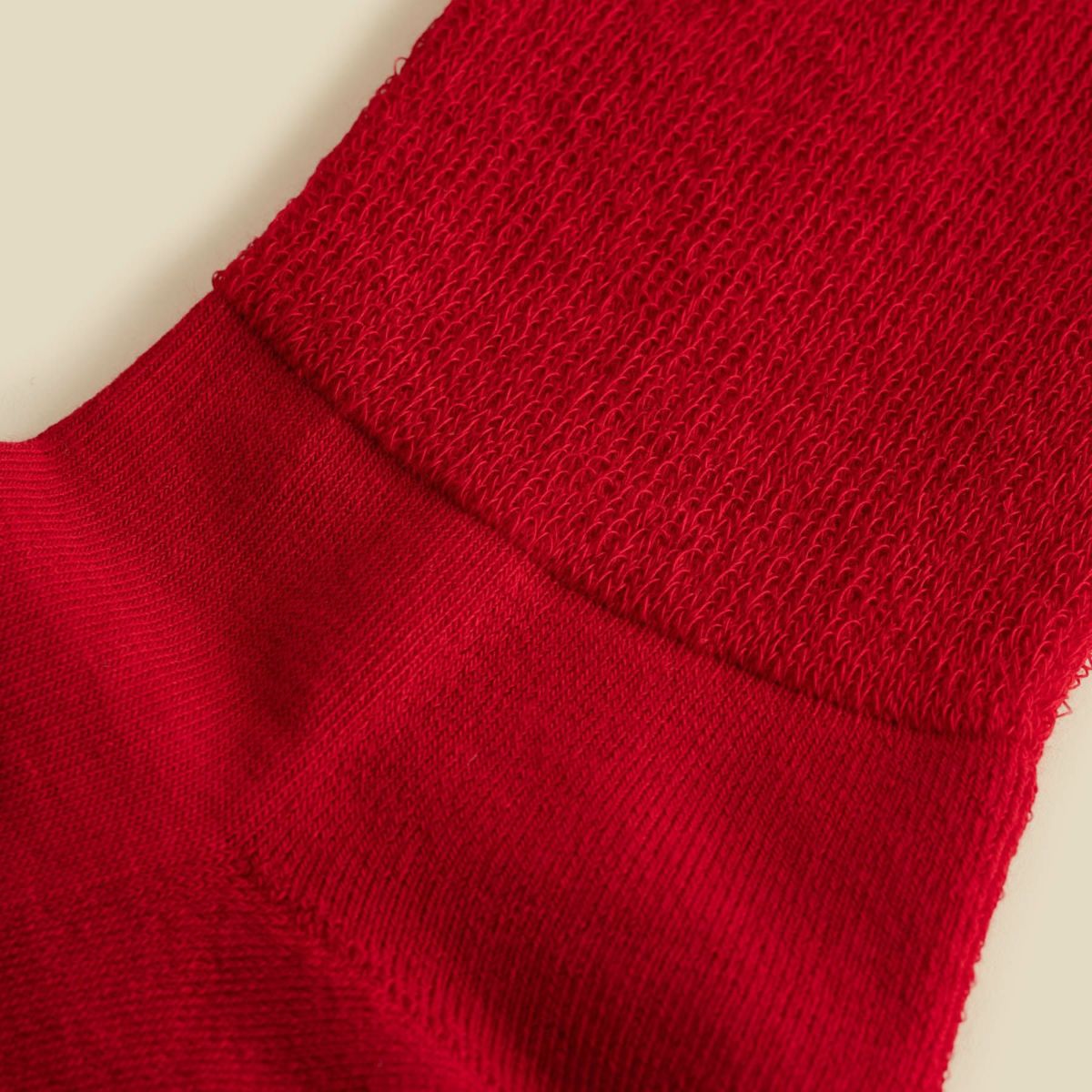  オーガニックコットンパイルソックス＜レッド＞日本製