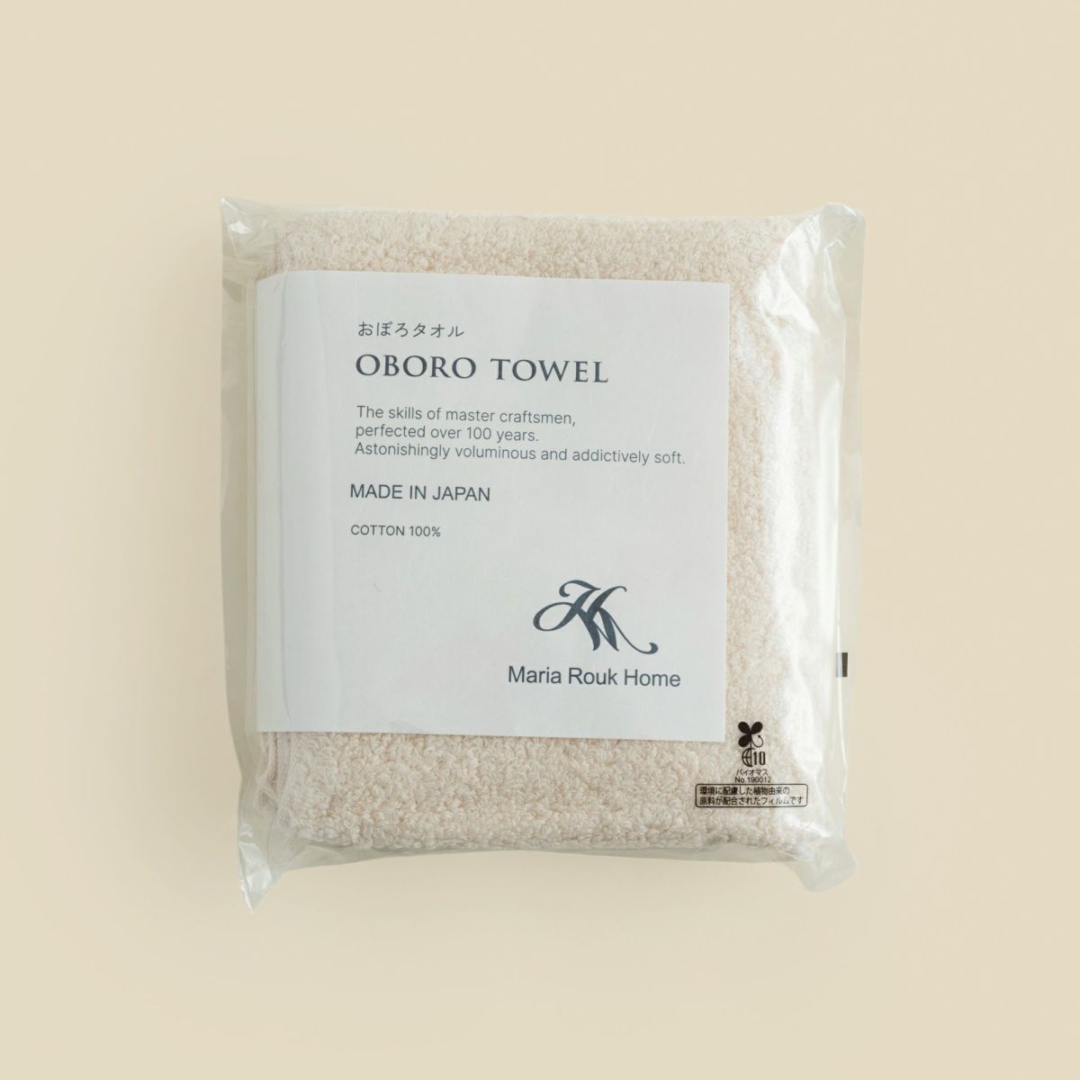 おぼろ100年の極 フェイスタオル ＜アイボリー＞日本製