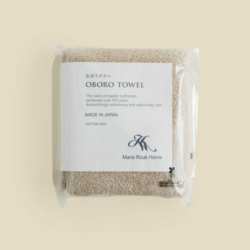 おぼろ100年の極 フェイスタオル ＜ベージュ＞日本製