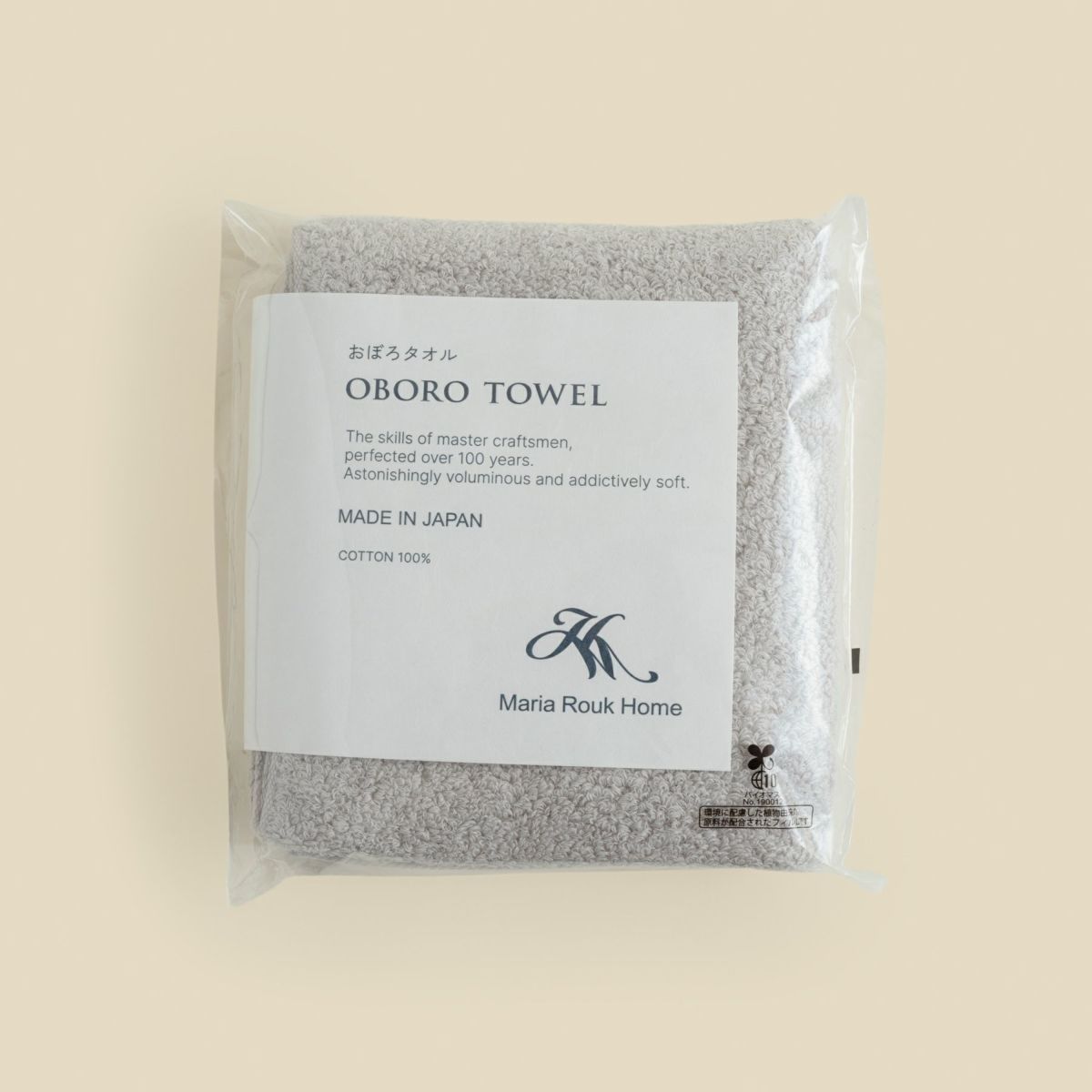  おぼろ100年の極 フェイスタオル ＜グレー＞日本製