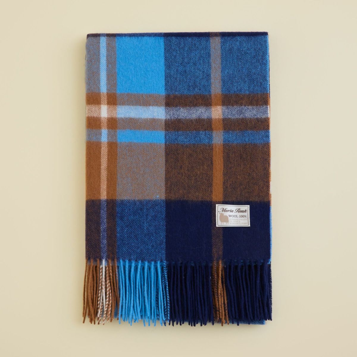  ウール100%チェックストール