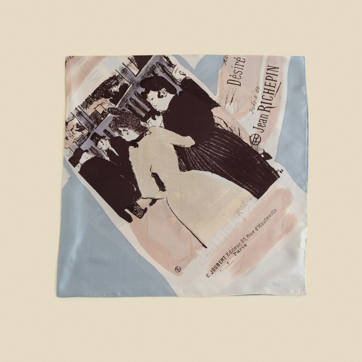  ロートレックペイントスカーフ＜サックスブルー＞