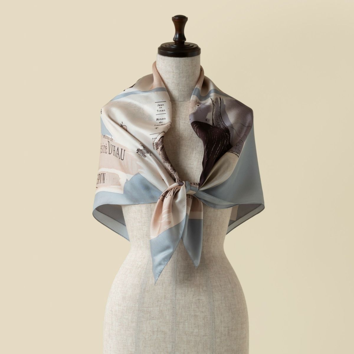  ロートレックペイントスカーフ＜サックスブルー＞