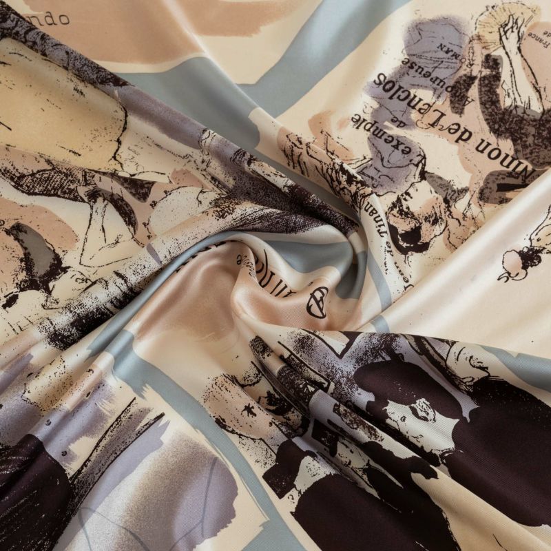  ロートレックペイントスカーフ＜サックスブルー＞